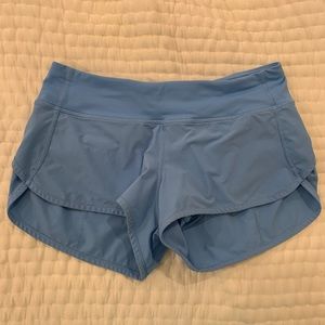 Lululemon Baby Blue Speed Shorts Size 6